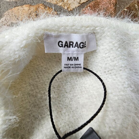 New with Tags Garage Womens Off White Fuzzy Knit Tank Top, Size Small - Picture 3 of 10